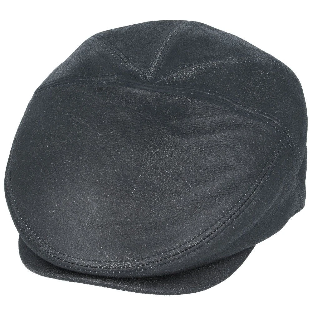 Black Sheepskin Leather Flat Cap – Brushed Distressed Finish, Vintage Style Hat
Opens in a new windo