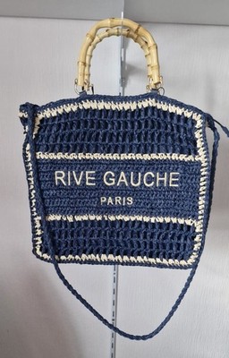 Webtasche Rive Gauche Paris'' mit Bambusgriffen