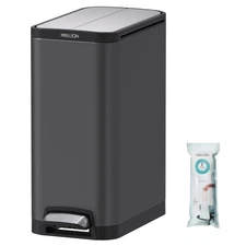 Step Trash Can with Liner 35 Liter/9.3 Gallon Butterfly Lid Open Silent Close...