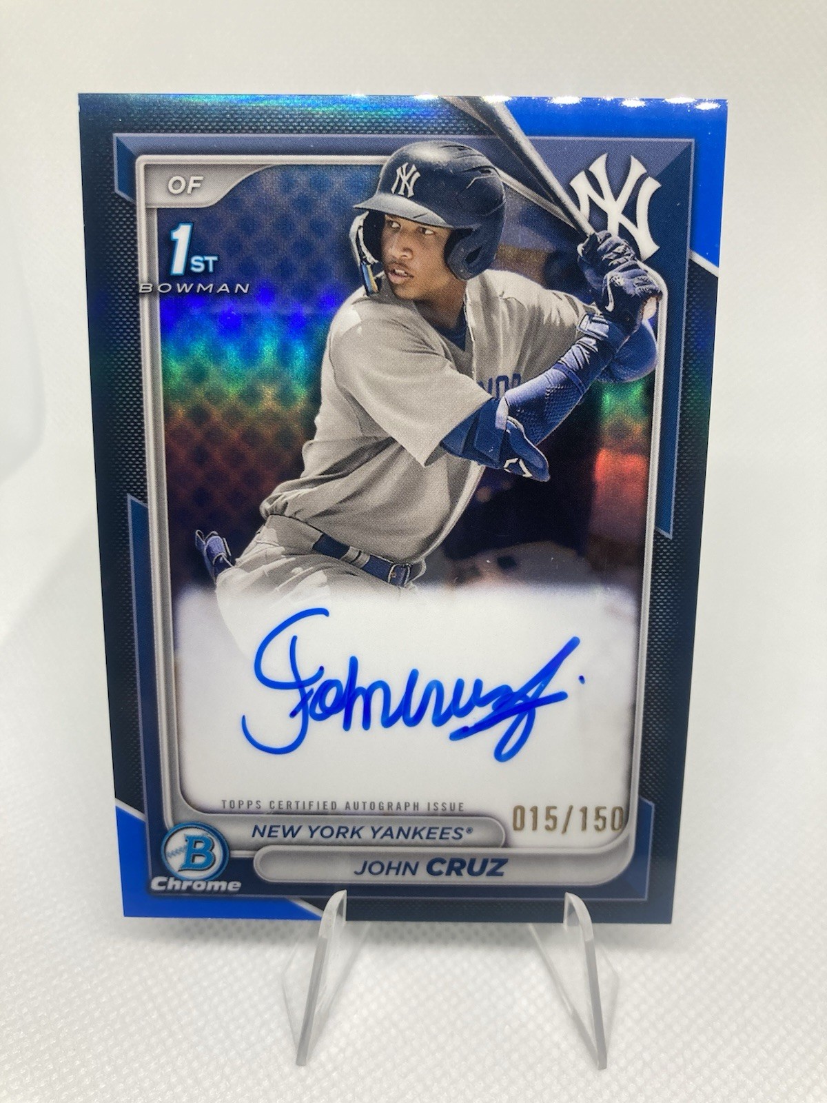 2024 Bowman - Chrome Prospect Autographs John Cruz #CPA-JCZ Blue Refractor /150