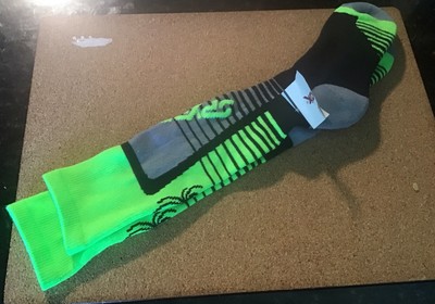 Spyder Sweep Ski Socks -Youth Size 4-10. Striped Green Neon