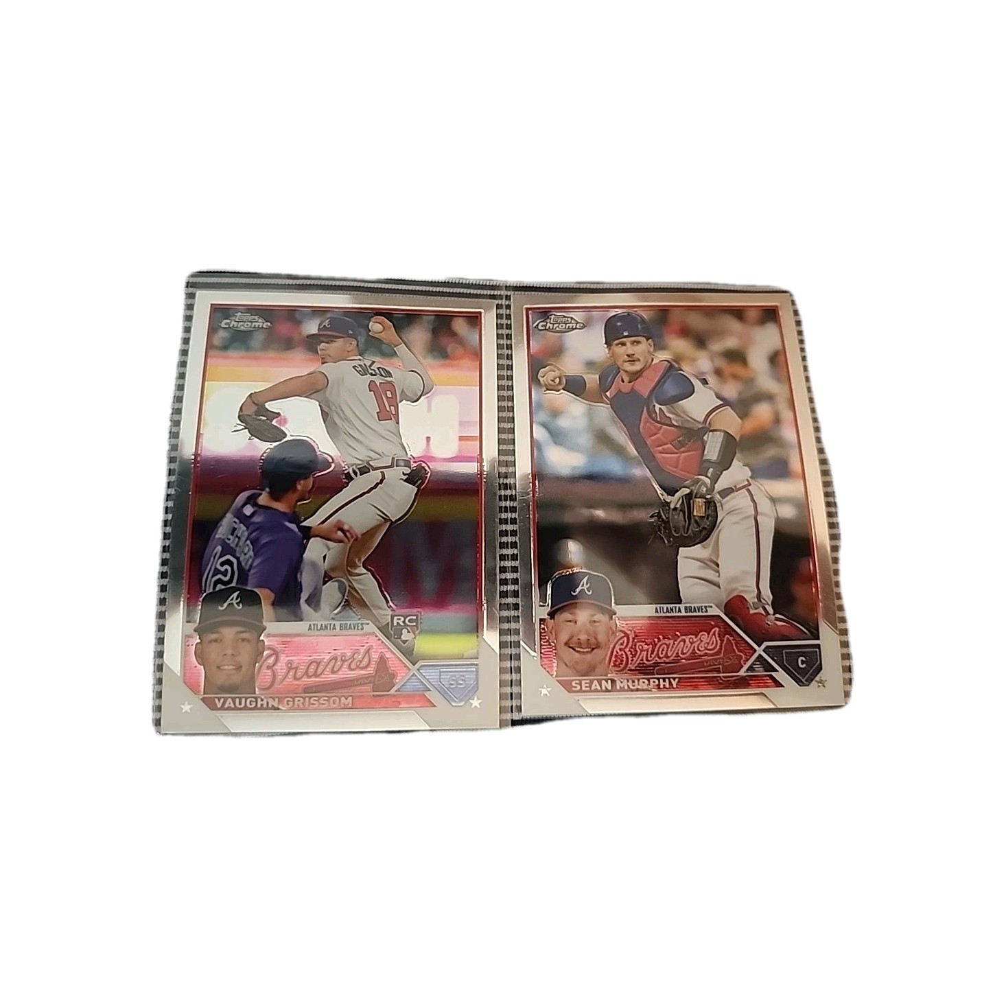 2023 Topps Chrome Refractor #48 Vaughn Grissom RC, #178 Sean Murphy