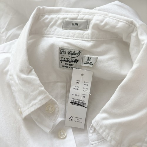 NWT J. Crew Medium Broken-in Organic Cotton Oxford Shirt White - Picture 4 of 6
