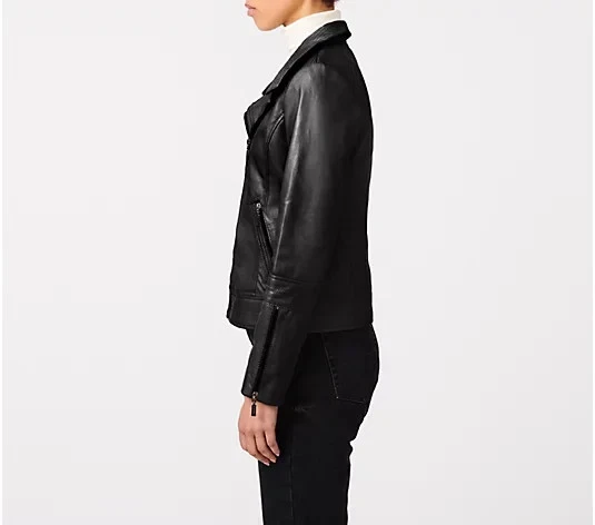 Bernardo Relaxed Genuine Leather Jacket, Black Large A651731 - Image 2 of 4