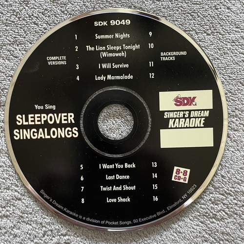 PreOwned Singers Dream Karaoke CDG SDK 9049 Sleepover Singalongs Summer Nights