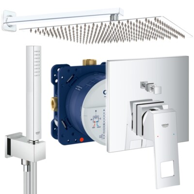 Unterputz Duscharmatur mit Kopfbrause 360 x 360, Grohe Eurocube, Euphoria Cube