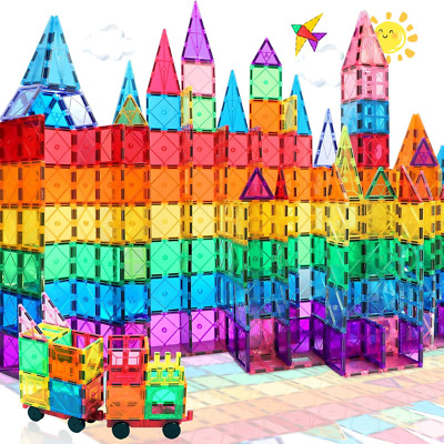 100PCS Magnetic Tiles Blocks for Kids Ages 3-5 4-8,STEM Learning Educational ...