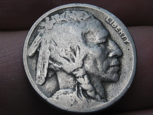 1919 D Buffalo Nickel 5 Cent Piece- Denver, Good/VG Details