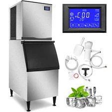Commercial Ice Maker 1000LBS/24H Ice Machine w/ 639 LBS Storage Ice in 18-25 min