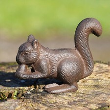 Cast Iron Squirrel | Antique Style Metal Home Garden Ornament Animal Sculpture