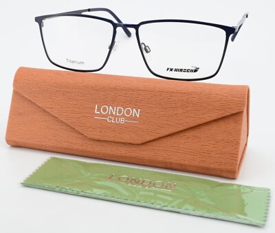 FX-HIRSCH Brille 61951-2 55-16 140 Titanium Blue Rectangle Optic Art +Case
