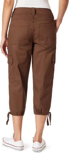 WallFlower Women's Luscious Curvy 22" Straight Cargo Twill Crop Mid Rise - Picture 13 of 14