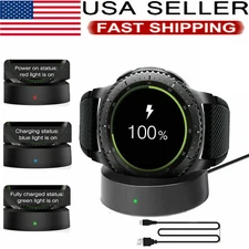 For Samsung Gear S2/S3 Smart Watch Charger Wireless Charging Dock Cradle + Cable