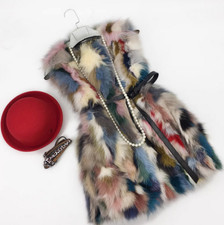 Gilet imbottito invernale colorato 100% vera pelliccia di volpe medio lungo gilet pelliccia