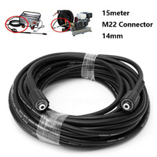 15m High Pressure Washer Hose Replacement M22 Connector 14mm Water Cleaning Pipe