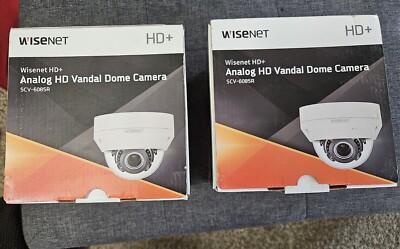 Qty 2 -Wisenet SCV-6085R Analog HD (AHD 1920x1080) Vandal Resistant Dome Cameras