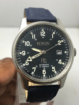 Vintage Rivado 228.789 4/122 Automatic 21 Jewels Railway Time Men's Wristwatch