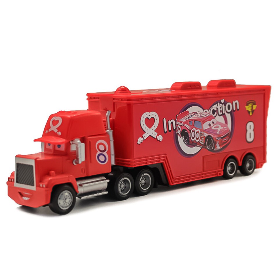Disney Pixar Cars Container Hauler Lightning McQueen King Cruz Truck ...
