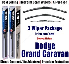 3-Pack Wipers Front/Rear NeoForm fit 2011+ Dodge Grand Caravan - 16260/200/30160