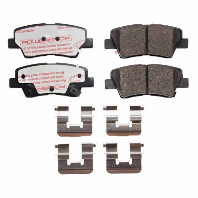 Power Stop - Rear Next Gen Carbon Fiber-Ceramic Brake Pads with Hardware Kit for