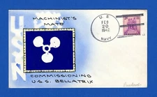 USS Bellatrix AKA-3 First Day Postal Service February 20, 1942 - Mae Weigand