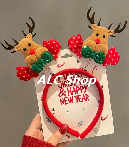 Christmas Xmas Novelty Headband Costume Party Reindeer Santa Bow Snowman - Picture 4 of 17