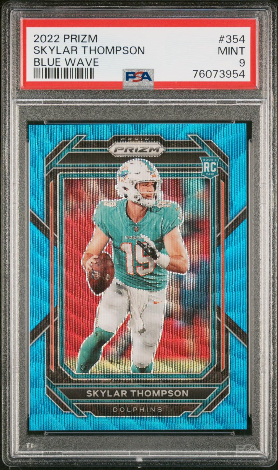 2022 PANINI PRIZM SKYLAR THOMPSON #354 BLUE WAVE /199 PSA 9 ROOKIE RC