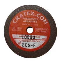 Cratex 2" x 3/8" x 1/4" - Resin Bonded Rubber Wheel (Fine Grit)
