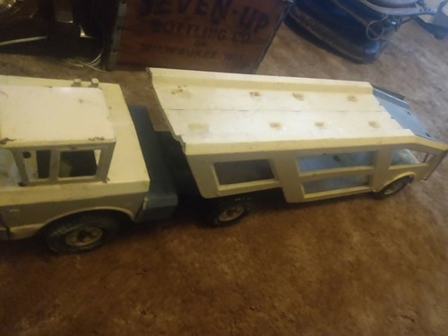 Vintage Mighty Tonka Car Carrier Yellow 