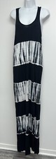 Forever 21 Dress Womens Small Tie Dye Black White Side Slits Strappy Sleeveless