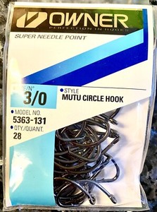 Owner MUTU Circle Hooks 5363-101 hook:#1 qty:40