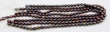 15" LONG DARK OVAL RICE FRESHWATER PEARL STRAND CRAFT BEAD LOOSE B6048