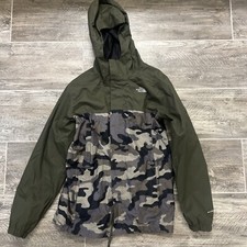 THE NORTH FACE Green/Black/Camo Zipper Poly/Poly Blend Jacket Boys Size L 14/16