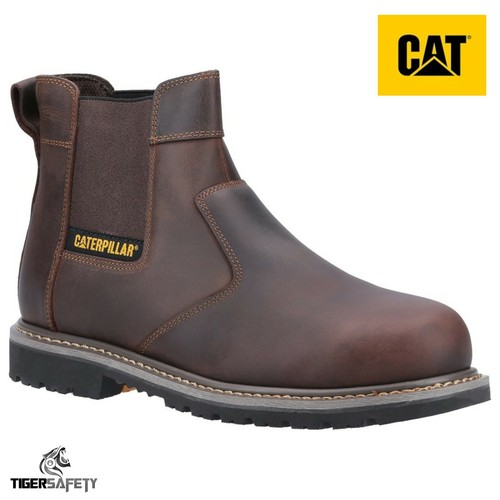 Caterpillar CAT Powerplant Chelsea Dealer SB Brown Steel Toe Cap Safety Boots - Picture 1 of 3