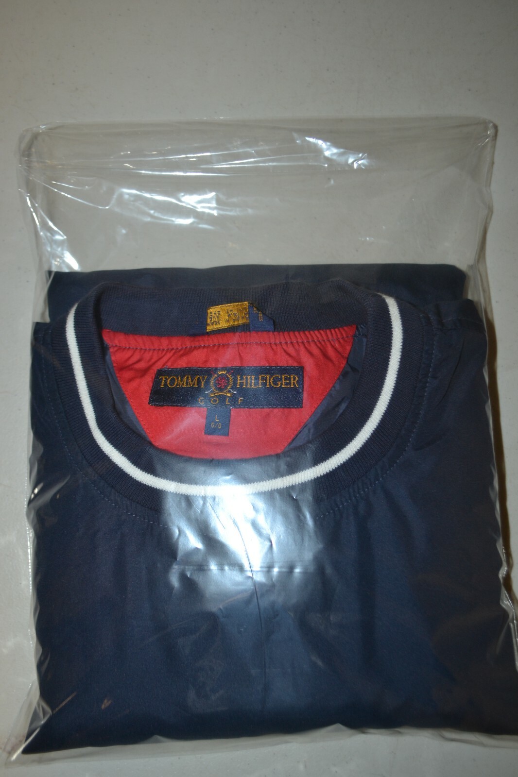 Vintage 90's Tommy Hilfiger Men's Navy Blue Pullover Golf Windbreaker Sz L thumbnail 9