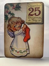 Christmas Decor Holiday VINTAGE STYLE Die Cut Cardboard 5 X 7