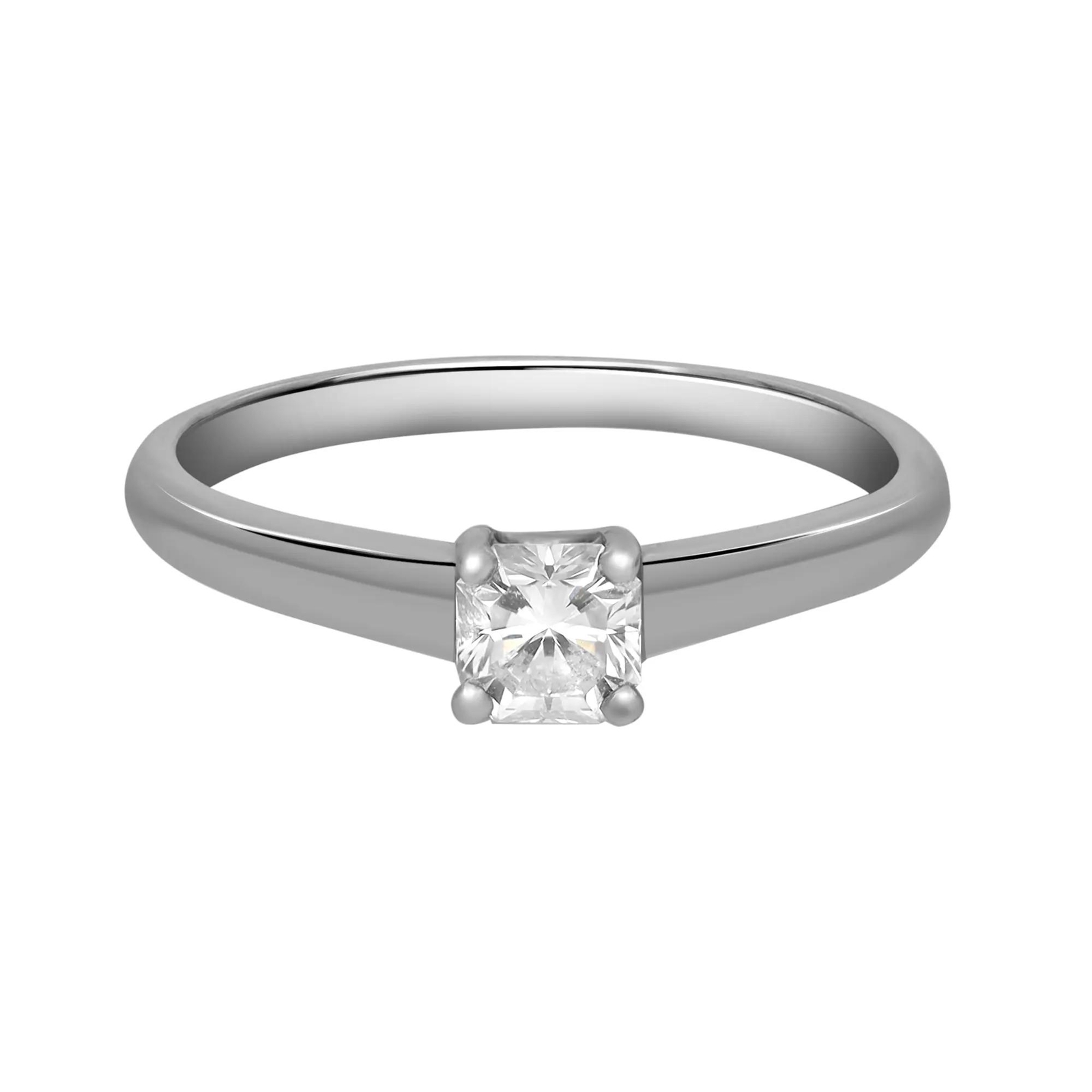 Tiffany & Co. Cut Cornered Square Diamond Engagement Ring Platinum 0.48Ctw SZ 9
