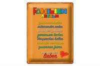 Blechschild Spruch 30X40 Cm Familien Regeln Geschenk Metall Deko Schild
