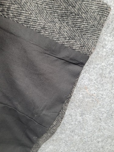 Neo Ludwig Wool Blend Coat Mens Large Gothic Steampunk Lined Gray Herringbone - Picture 15 of 21