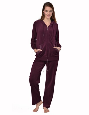 Damen Frauen Samtanzug, bequeme Hauskleidung, Damen-Sportanzug