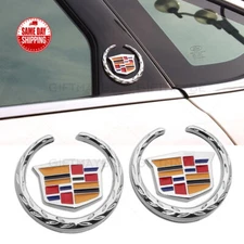 2pcs For Cadillac Fender Marker Door Logo Badge Emblem Car Decoration Sport V