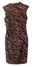 New ASOS Tiger Print Pencil Slightly Stretchy  Dress 6 UK