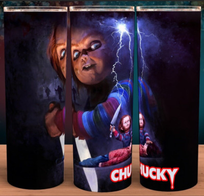 Chucky Child's Play with Knife Cup Mug Tumbler 20oz with lid and straw