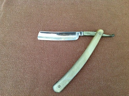 Wilbert Cutlery Co "Silver King" Straight Razor, Etched Face - Afbeelding 1 van 9