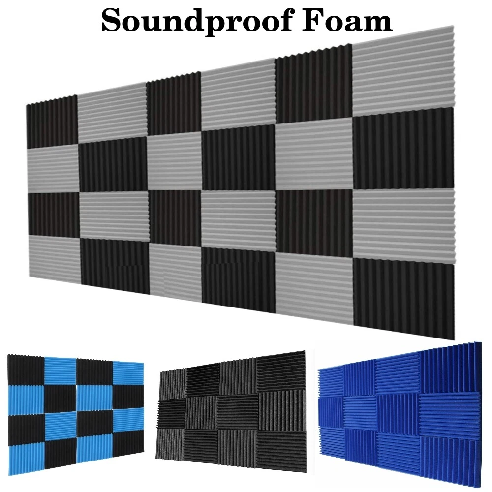 Flat Acoustic Foam Panel Soundproofing Tiles For Room Studio Club Cinema  Music