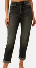 Good American Good Girlfriend High Size 12/31 Black Demin Jean Loose In The Leg