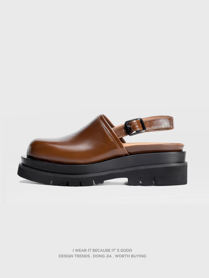 Nuevas Sandalias de Cuero Real Para Hombres Verano Hebilla Antideslizante Cuero de Vaca Marrón Zapatos Foto 3 de 4