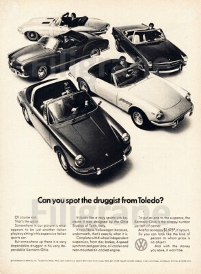 Poster VW Karmann Ghia – Réplique D'affiche Vintage – 50x70 Cm – NEUF