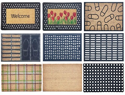 Coir & Gummi rutschfeste Türmatte Outdoor Innen Fußmatte Natur Welcome Home Matten