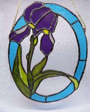Stained Glass Iris Suncatcher